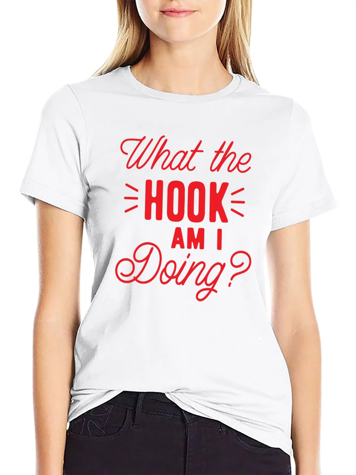 What the Hook Am I Doing? Black T-Shirt product image 11