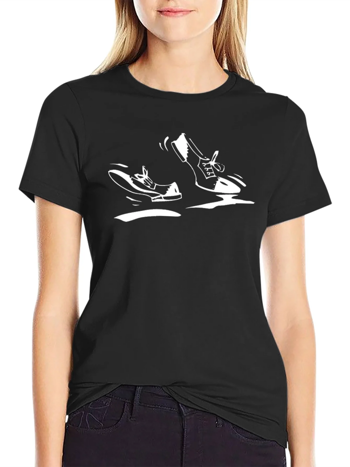 Retro Shoe Graphic Black T-Shirt