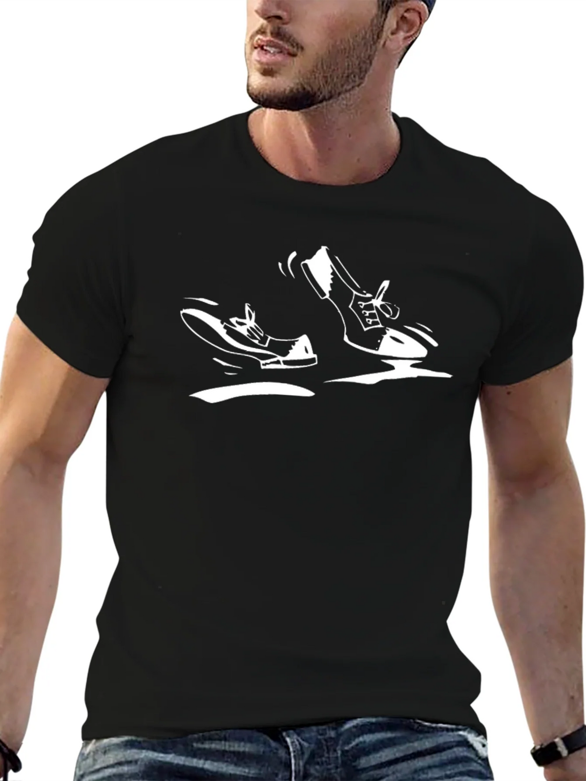 Retro Shoe Graphic Black T-Shirt