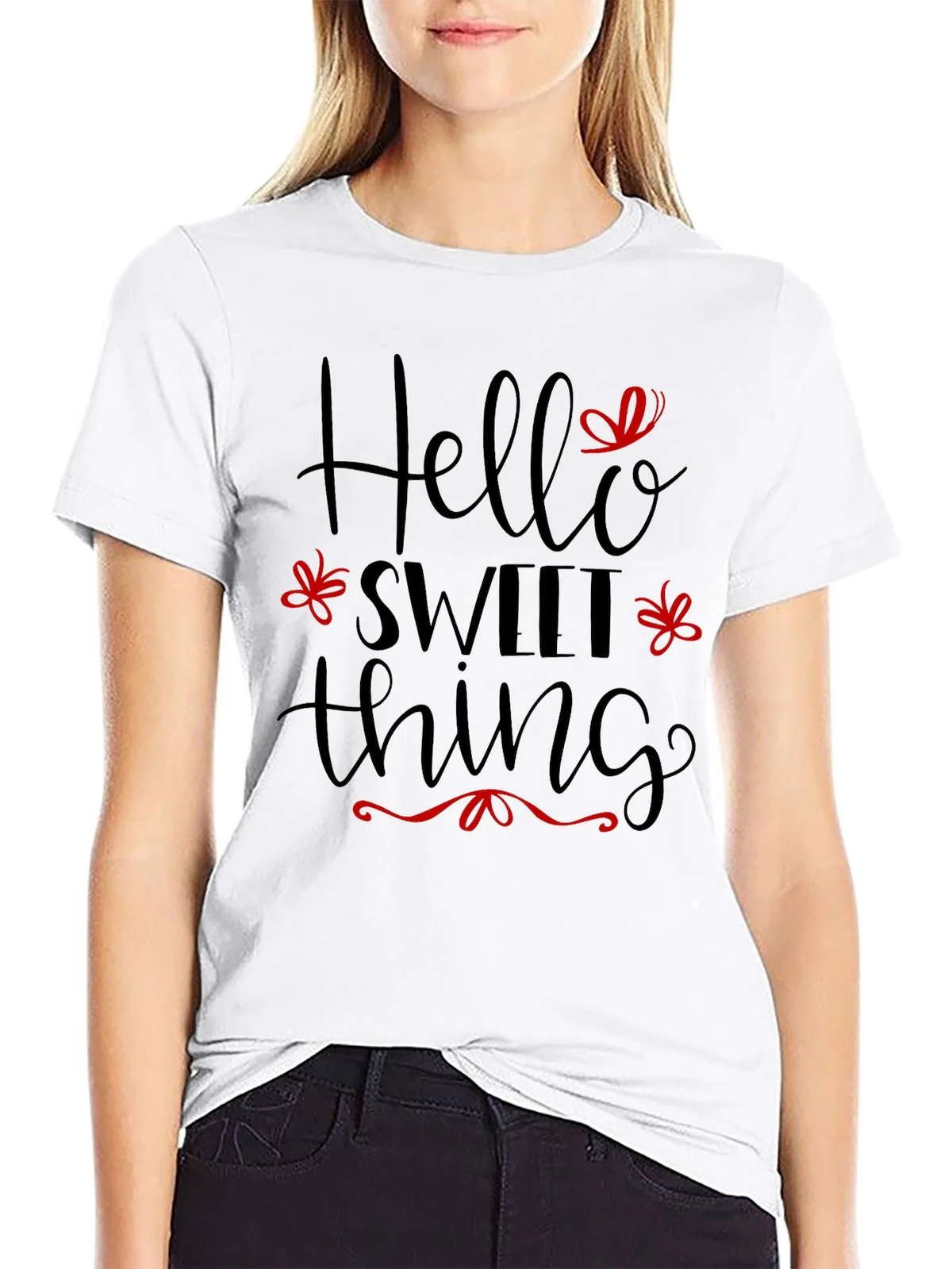 Hello Sweet Thing Black T-Shirt product image 11