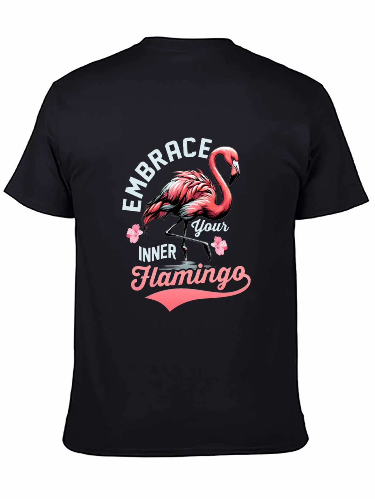 Embrace Your Inner Flamingo T-Shirt - Black Cotton Tee product image 7