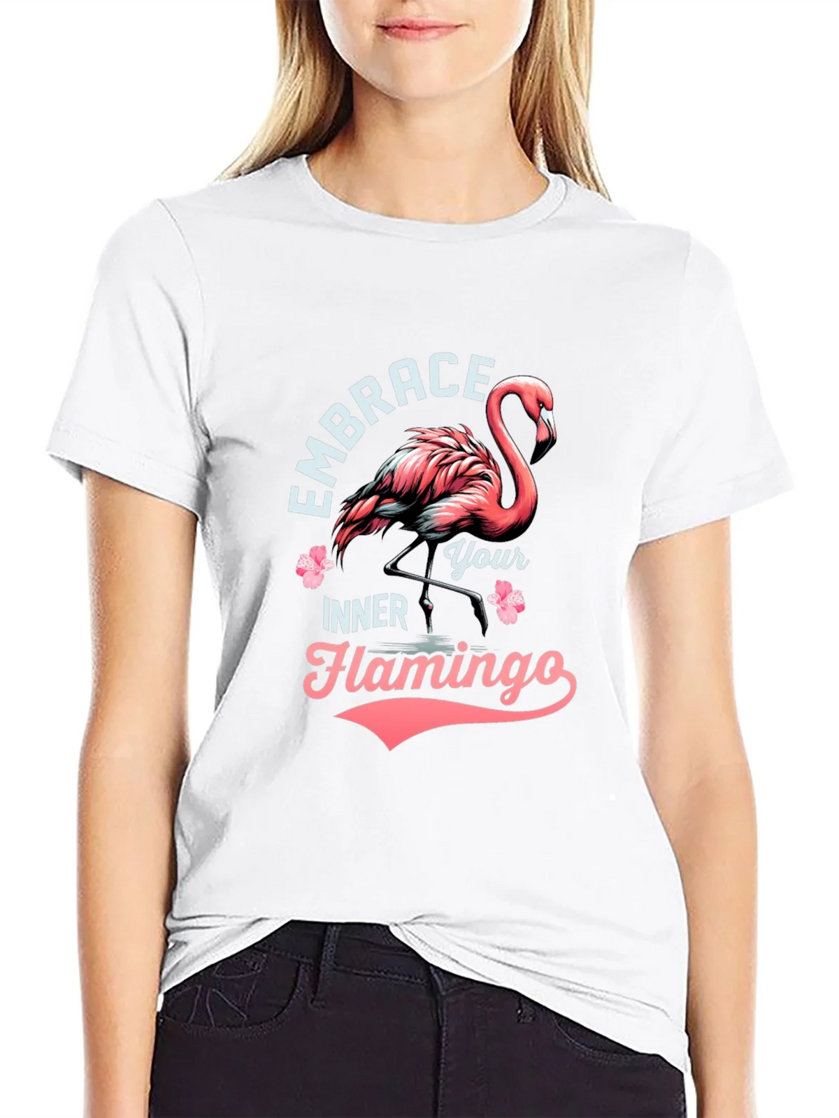 Embrace Your Inner Flamingo T-Shirt - Black Cotton Tee product image 11