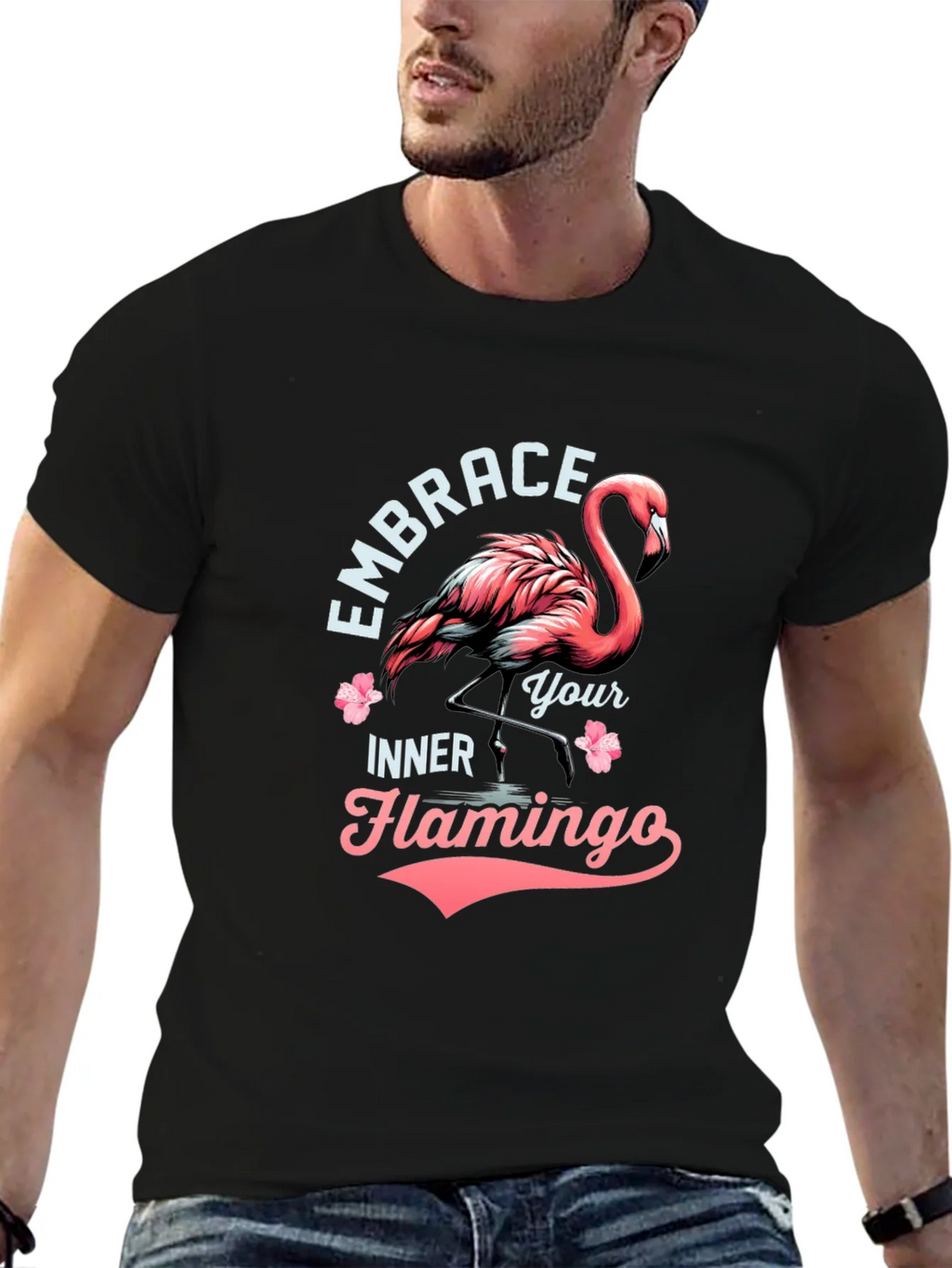 Embrace Your Inner Flamingo T-Shirt - Black Cotton Tee product image 9