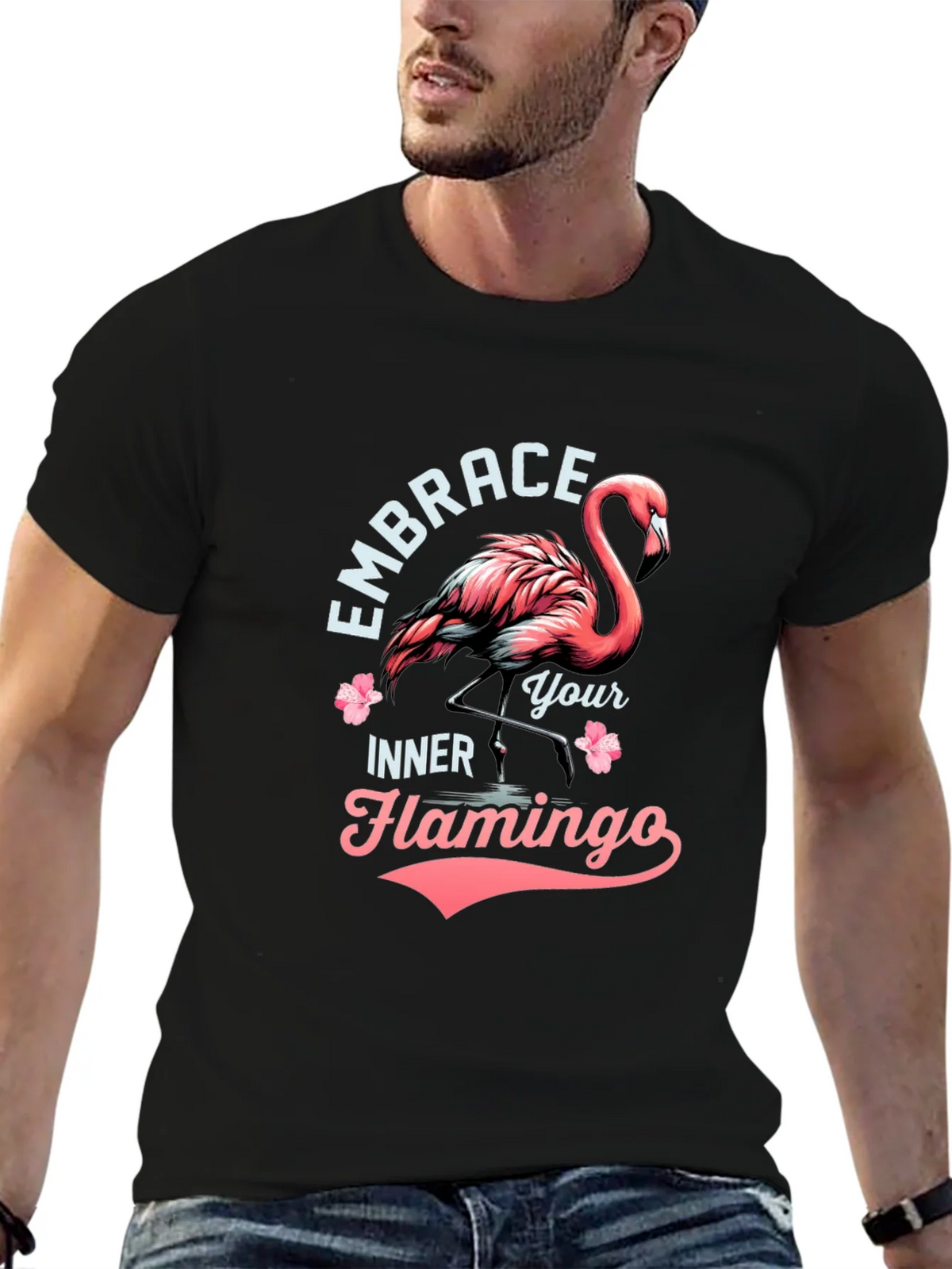 Embrace Your Inner Flamingo T-Shirt - Black Cotton Tee product image 9