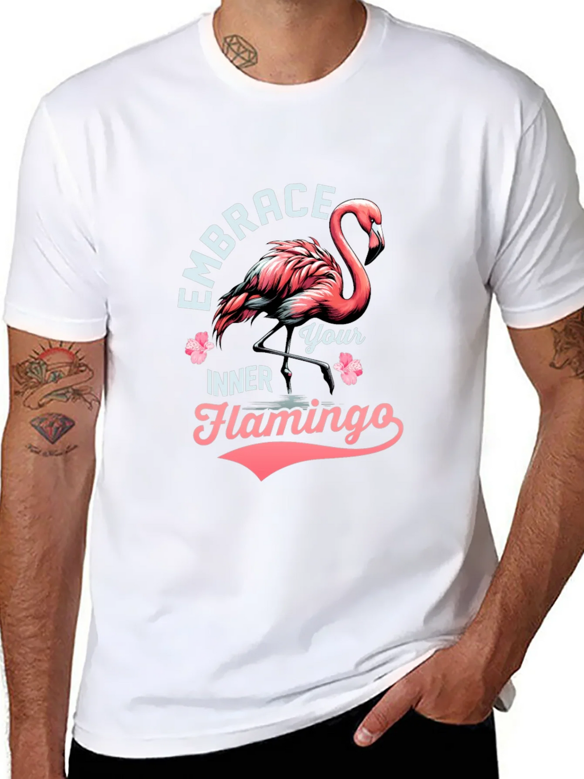 Embrace Your Inner Flamingo T-Shirt - Black Cotton Tee product image 10