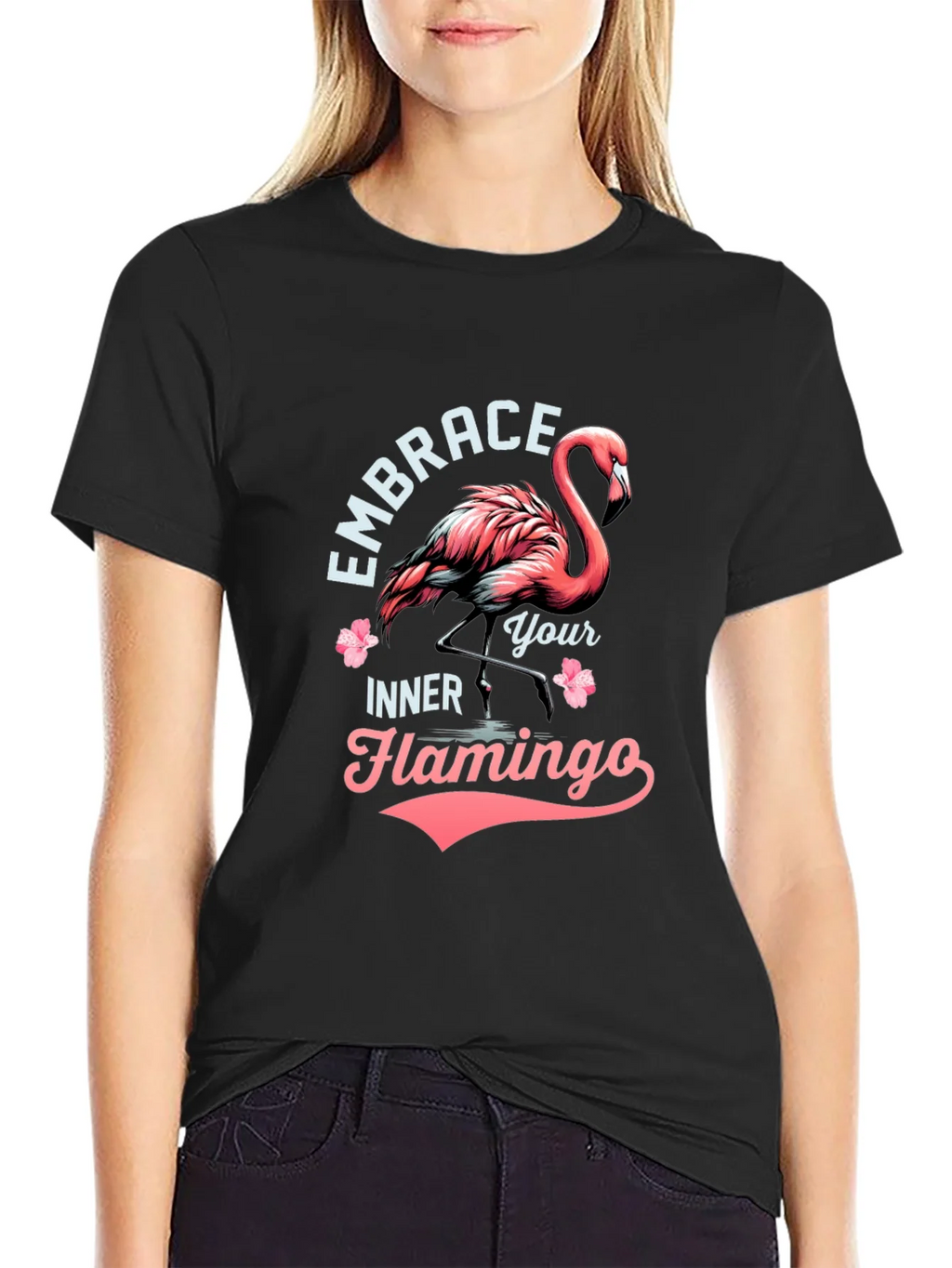 Embrace Your Inner Flamingo T-Shirt - Black Cotton Tee product image 5