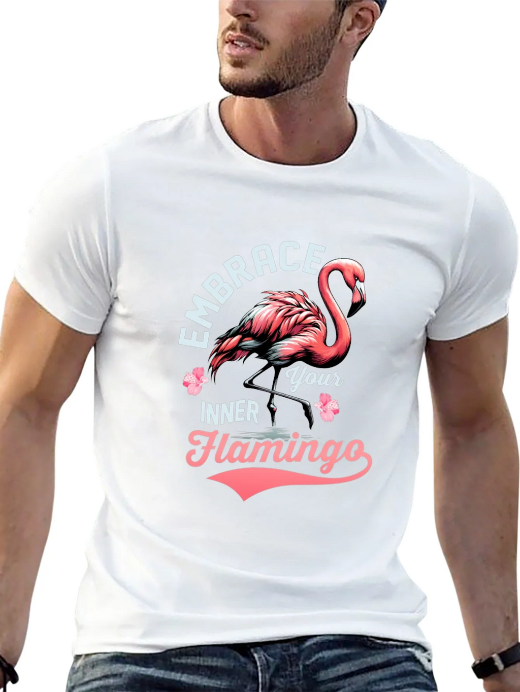 Embrace Your Inner Flamingo T-Shirt - Black Cotton Tee product image 4