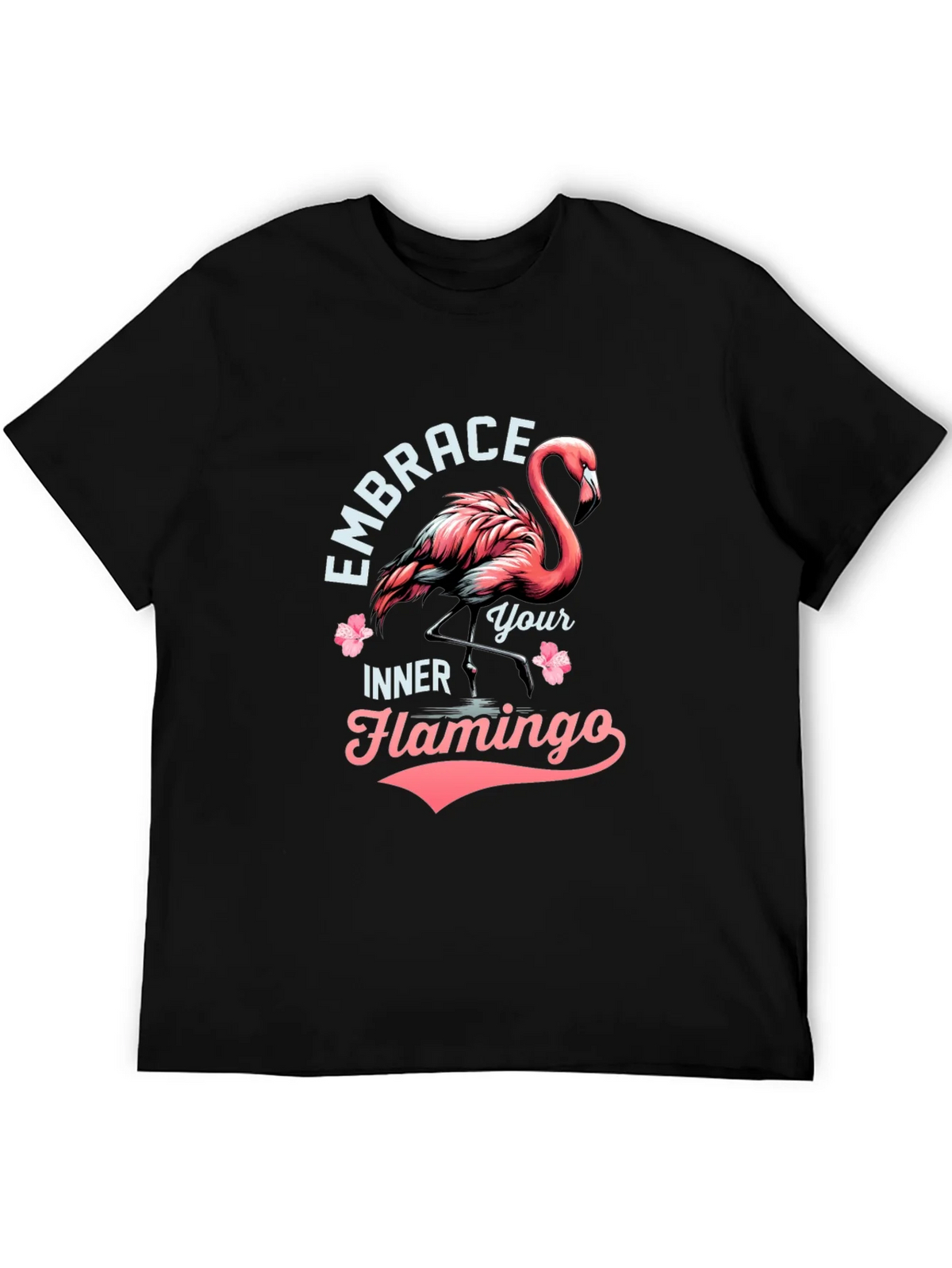 Embrace Your Inner Flamingo T-Shirt - Black Cotton Tee product image 8