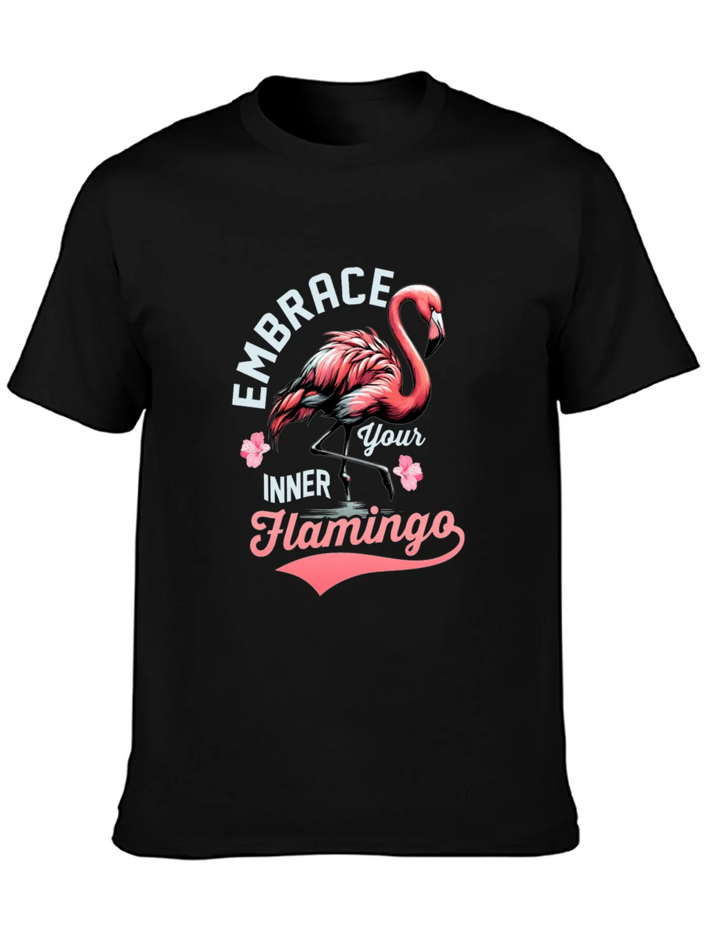 Embrace Your Inner Flamingo T-Shirt - Black Cotton Tee product image 6