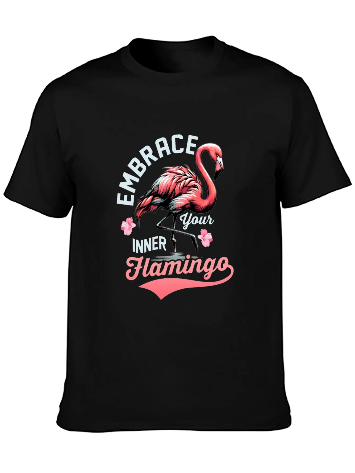 Embrace Your Inner Flamingo T-Shirt - Black Cotton Tee product image 6