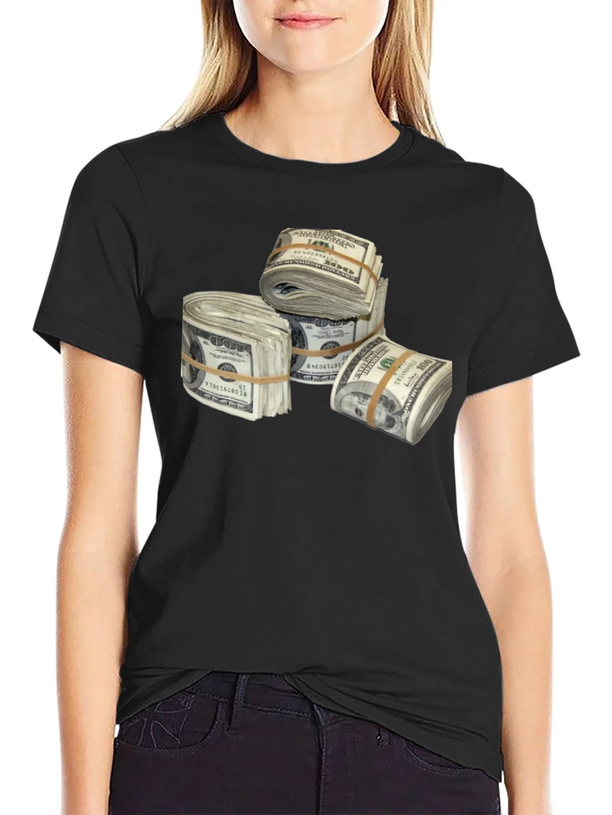 Money Stacks Graphic Tee - Black product image 2