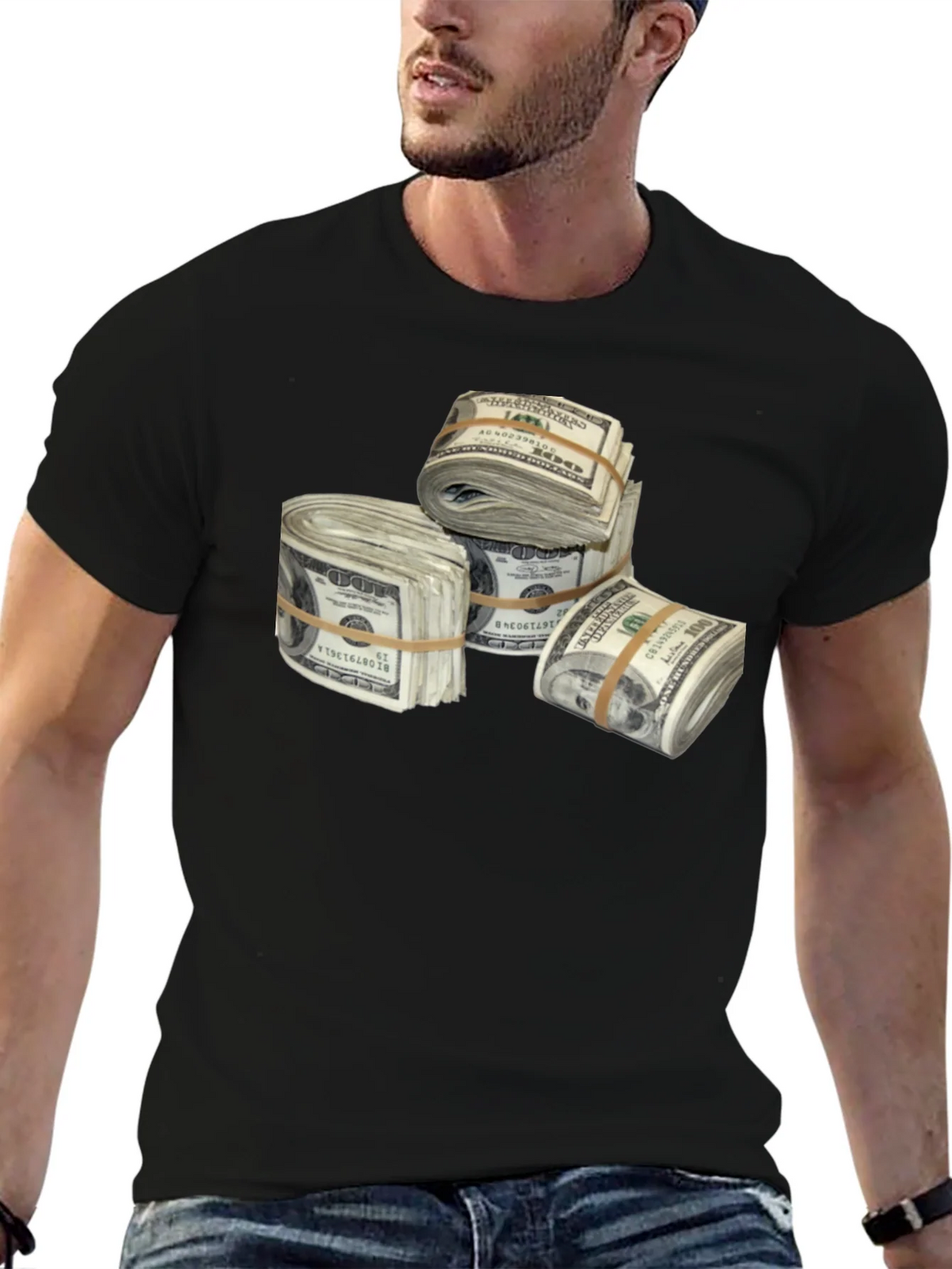 Money Stacks Graphic Tee - Black product image 5
