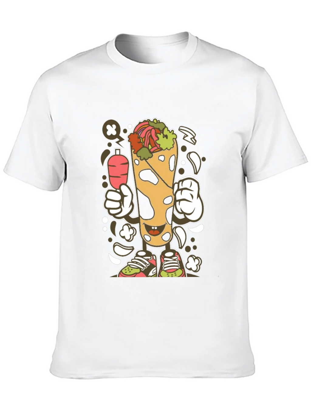 Funny Shawarma Cartoon Black T-Shirt product image 12