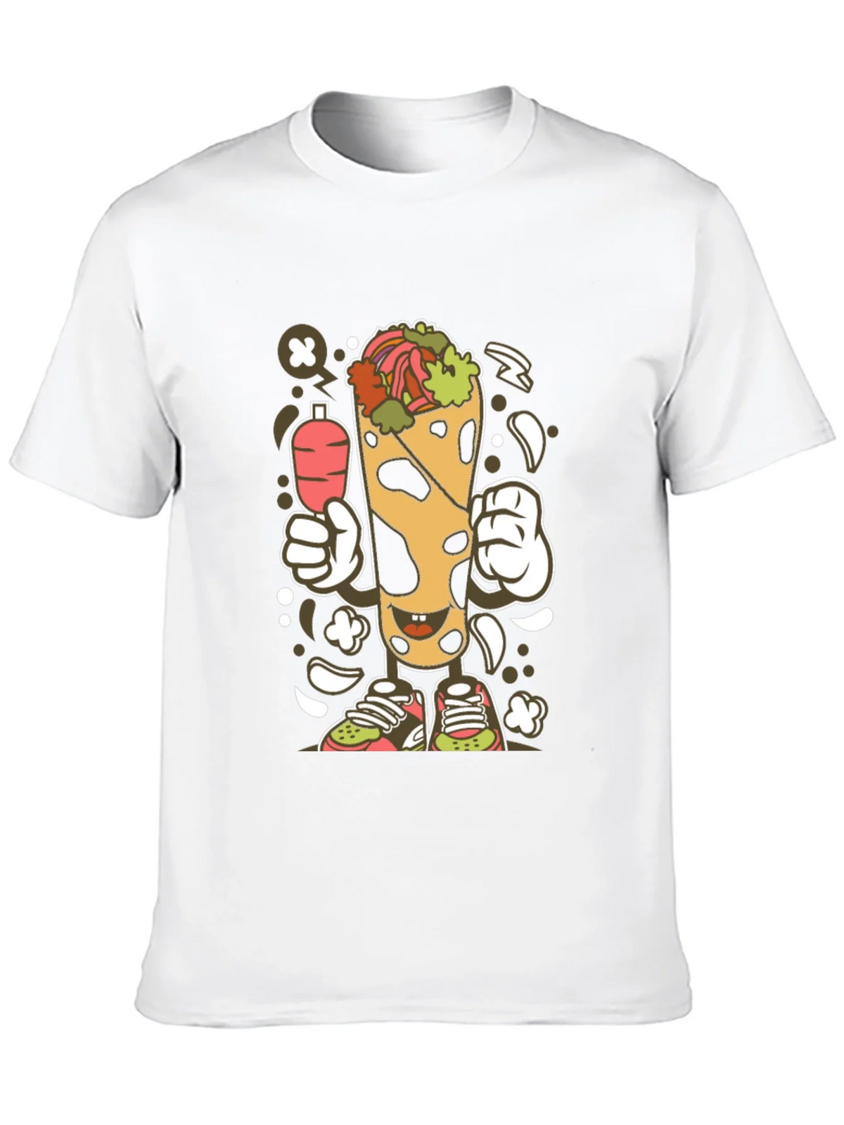 Funny Shawarma Cartoon Black T-Shirt product image 12