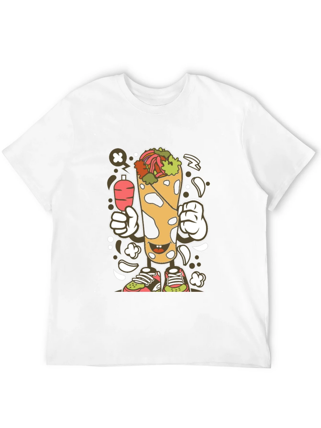 Funny Shawarma Cartoon Black T-Shirt product image 3