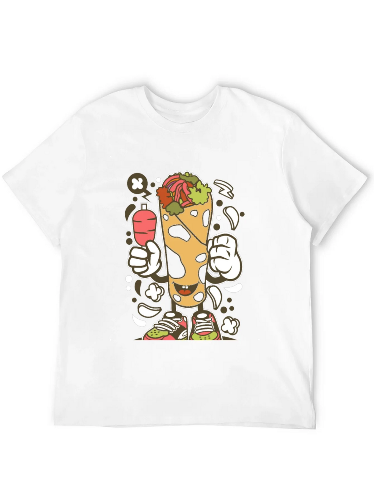 Funny Shawarma Cartoon Black T-Shirt product image 3