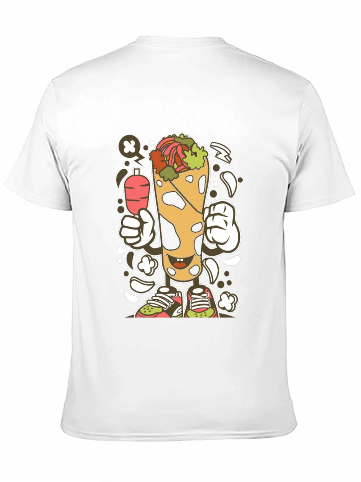 Funny Shawarma Cartoon Black T-Shirt product image 2