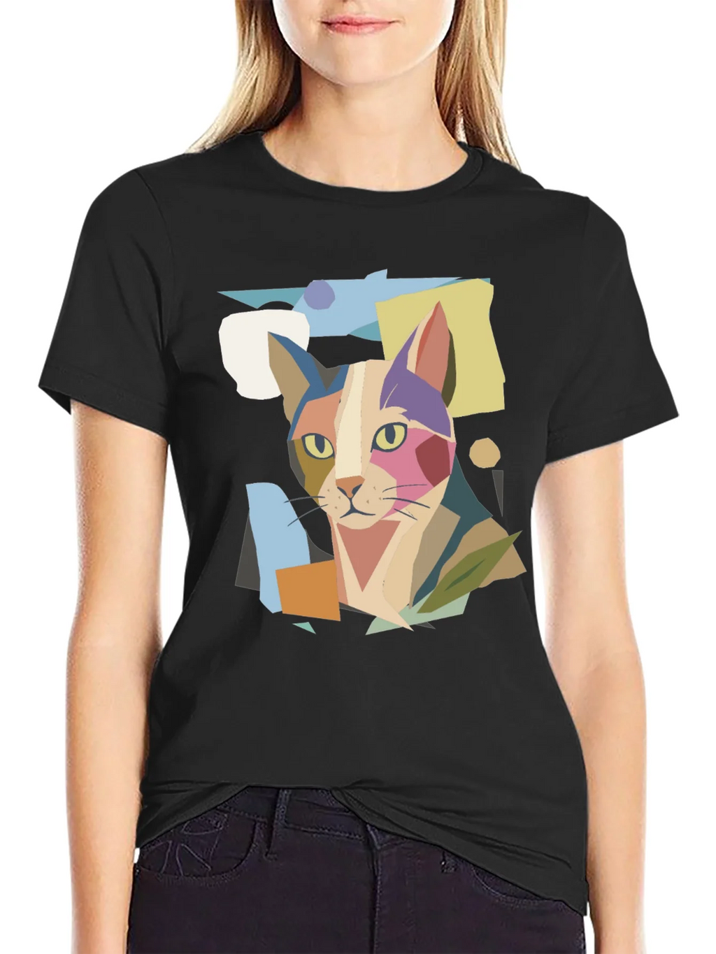 Abstract Cat Graphic Print Tee product image 5
