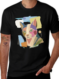 Abstract Cat Graphic Print Tee product image 1