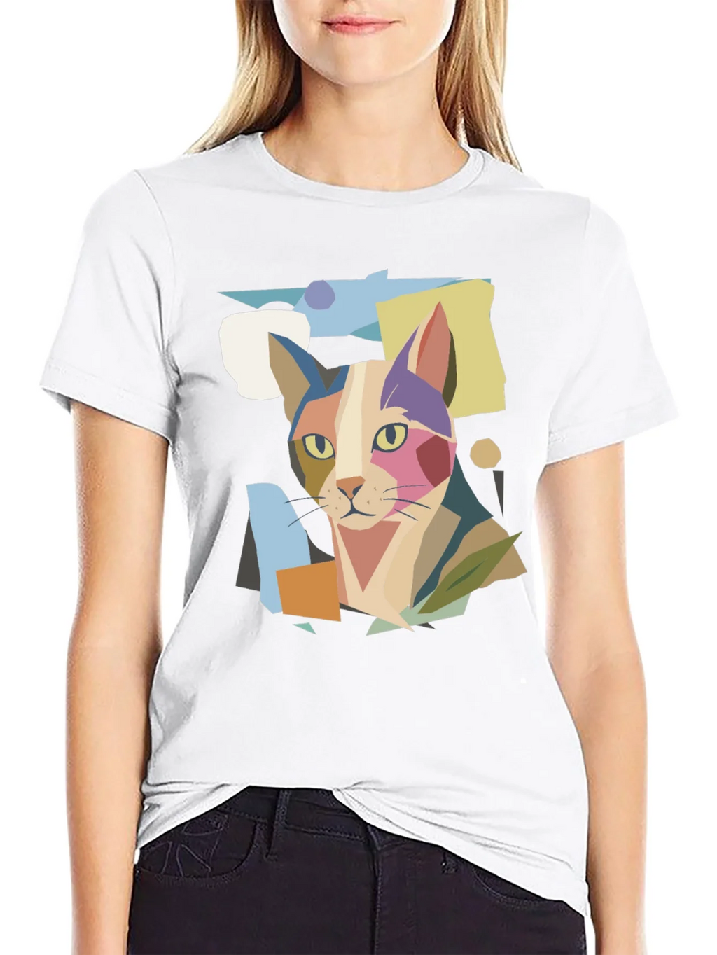 Abstract Cat Graphic Print Tee product image 11