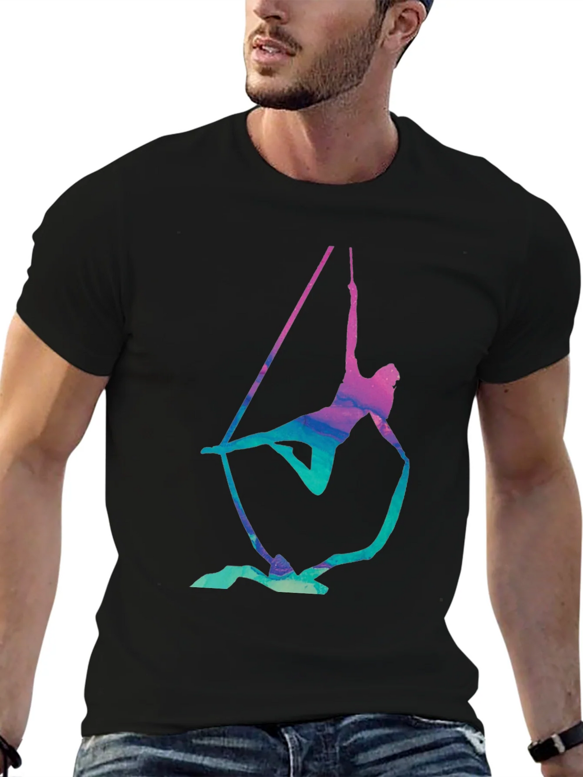 Aerialist Black T-Shirt - Acrobat Silk Design product image 9