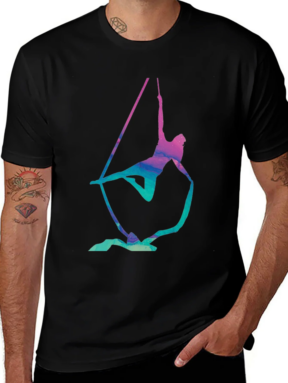 Aerialist Black T-Shirt - Acrobat Silk Design product image 1