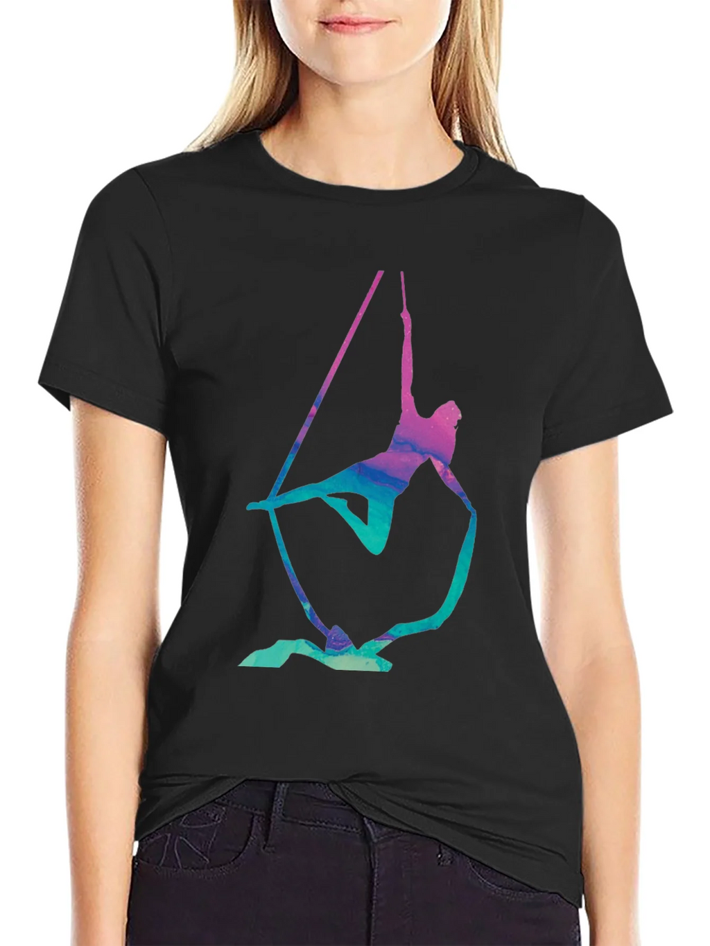 Aerialist Black T-Shirt - Acrobat Silk Design product image 5