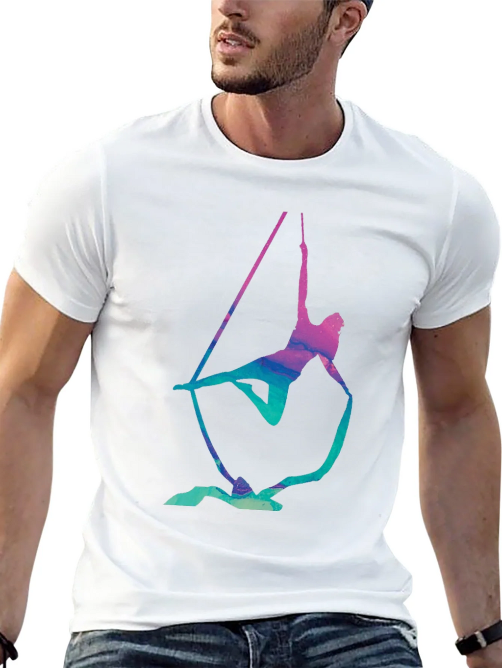 Aerialist Black T-Shirt - Acrobat Silk Design product image 4