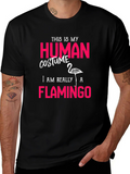 Human Costume Flamingo T-Shirt Funny Halloween Tee product image 1