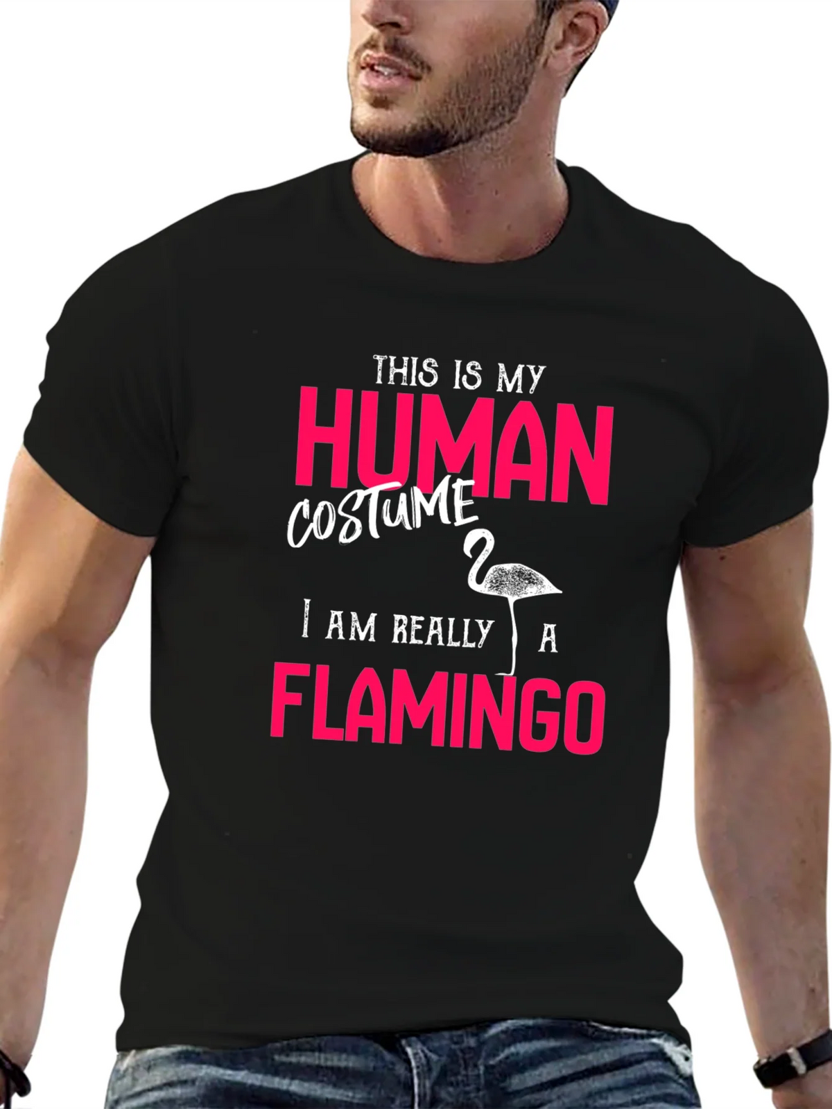 Human Costume Flamingo T-Shirt Funny Halloween Tee product image 9