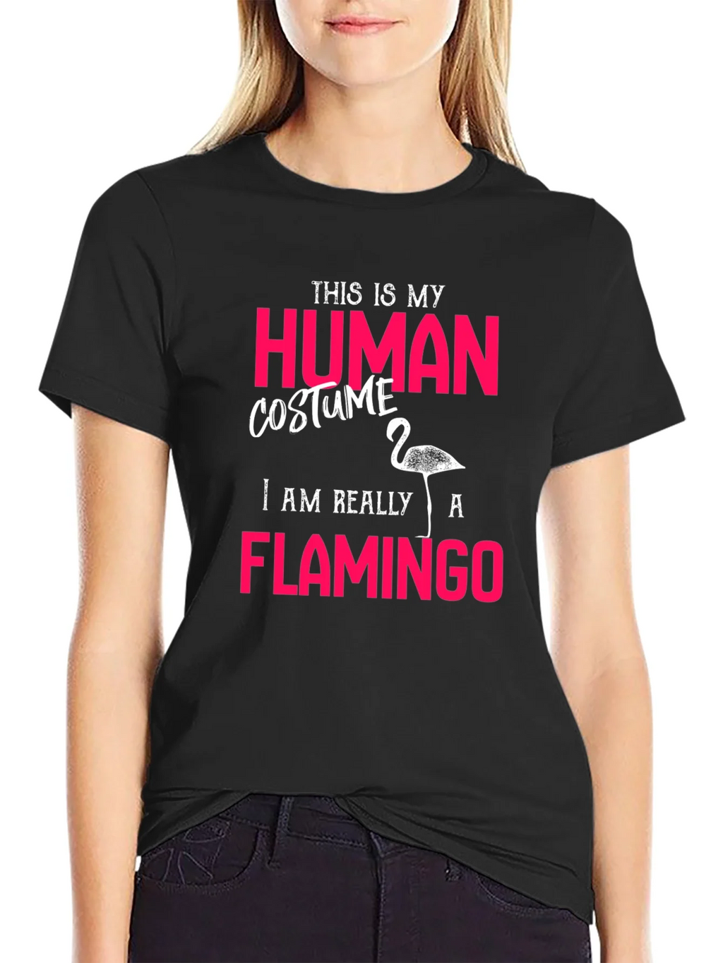 Human Costume Flamingo T-Shirt Funny Halloween Tee product image 5