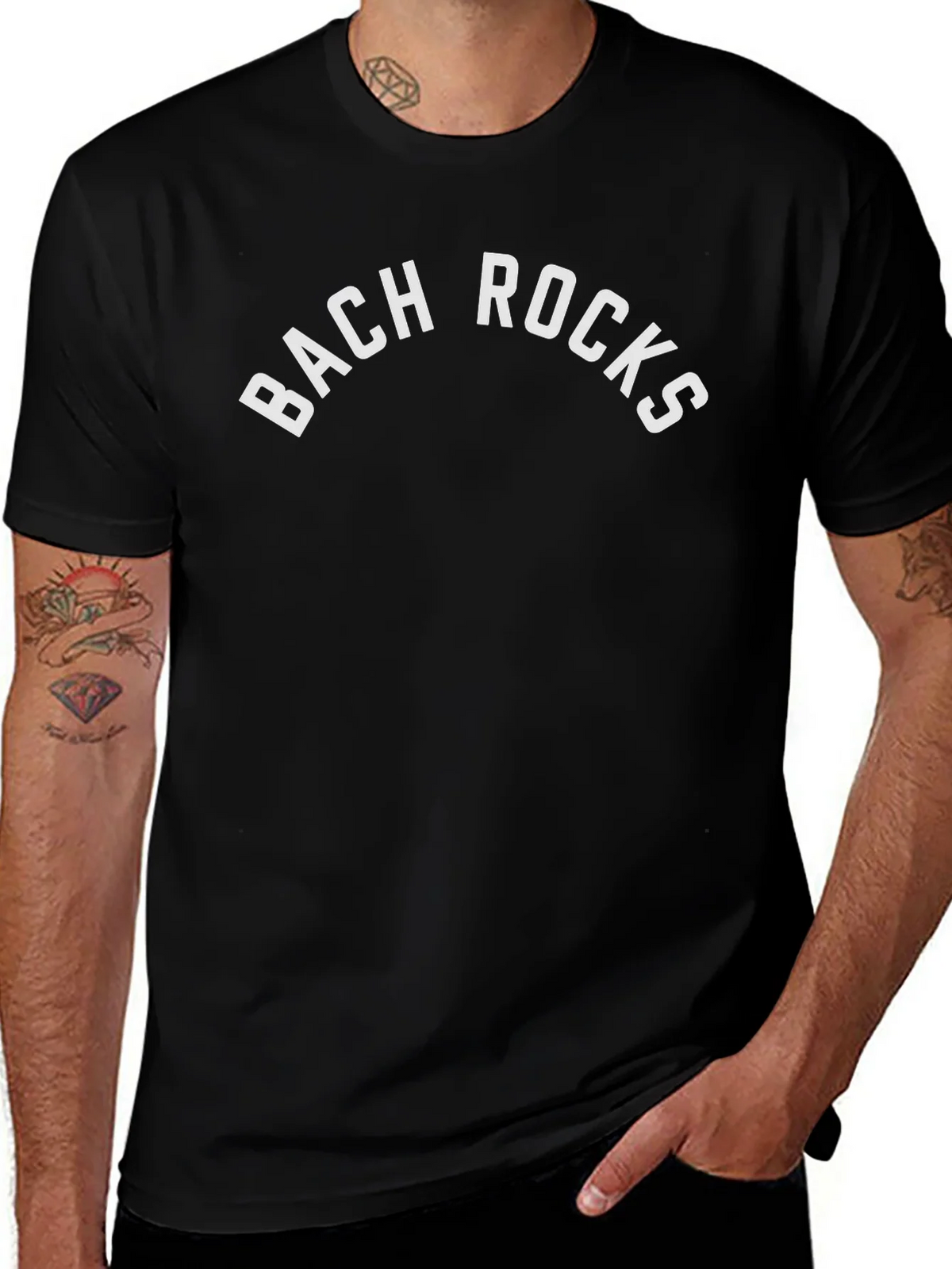 Bach Rocks Graphic Tee - Black Cotton T-Shirt product image 1