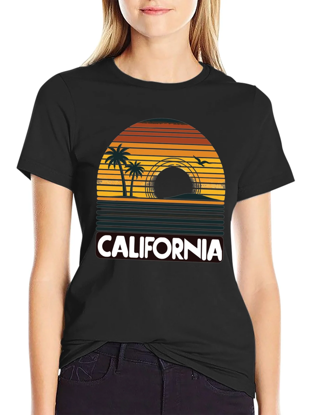 California Sunset Palm Tree T-Shirt product image 5