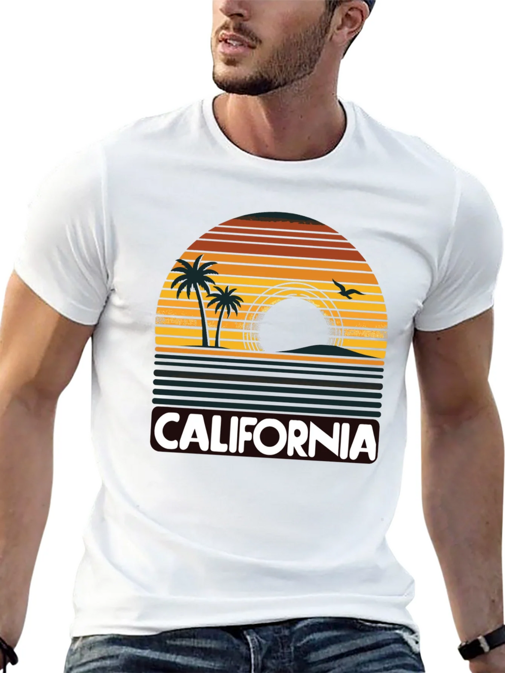 California Sunset Palm Tree T-Shirt product image 4