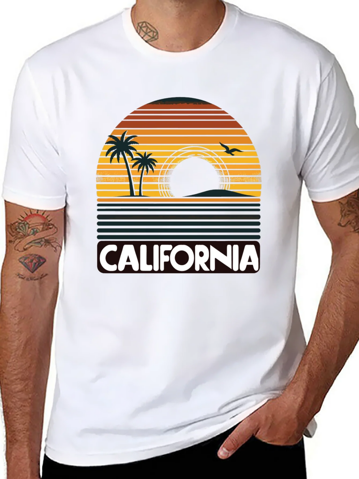 California Sunset Palm Tree T-Shirt product image 10