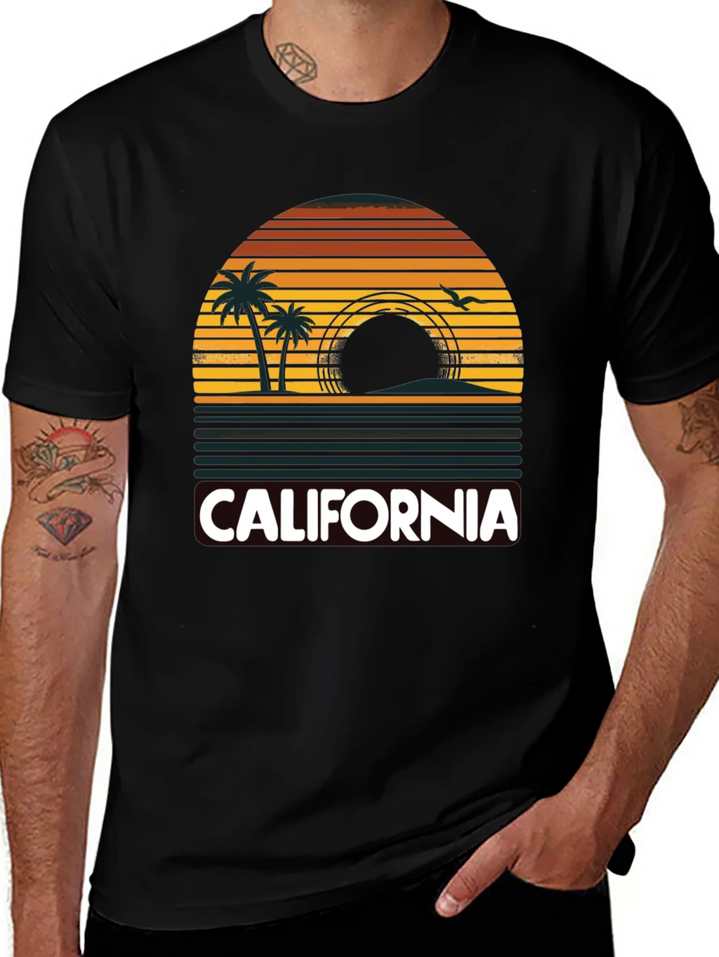 California Sunset Palm Tree T-Shirt product image 1