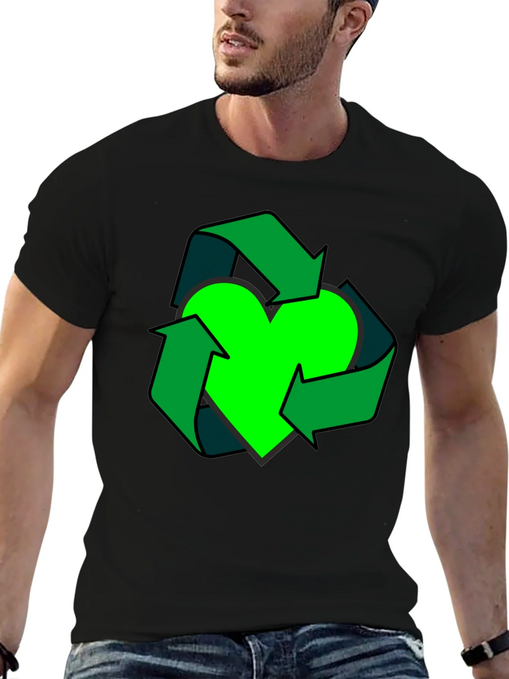 Eco Heart Recycle Graphic Tee - Black product image 9