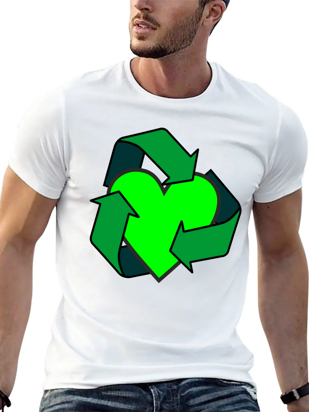 Eco Heart Recycle Graphic Tee - Black product image 4