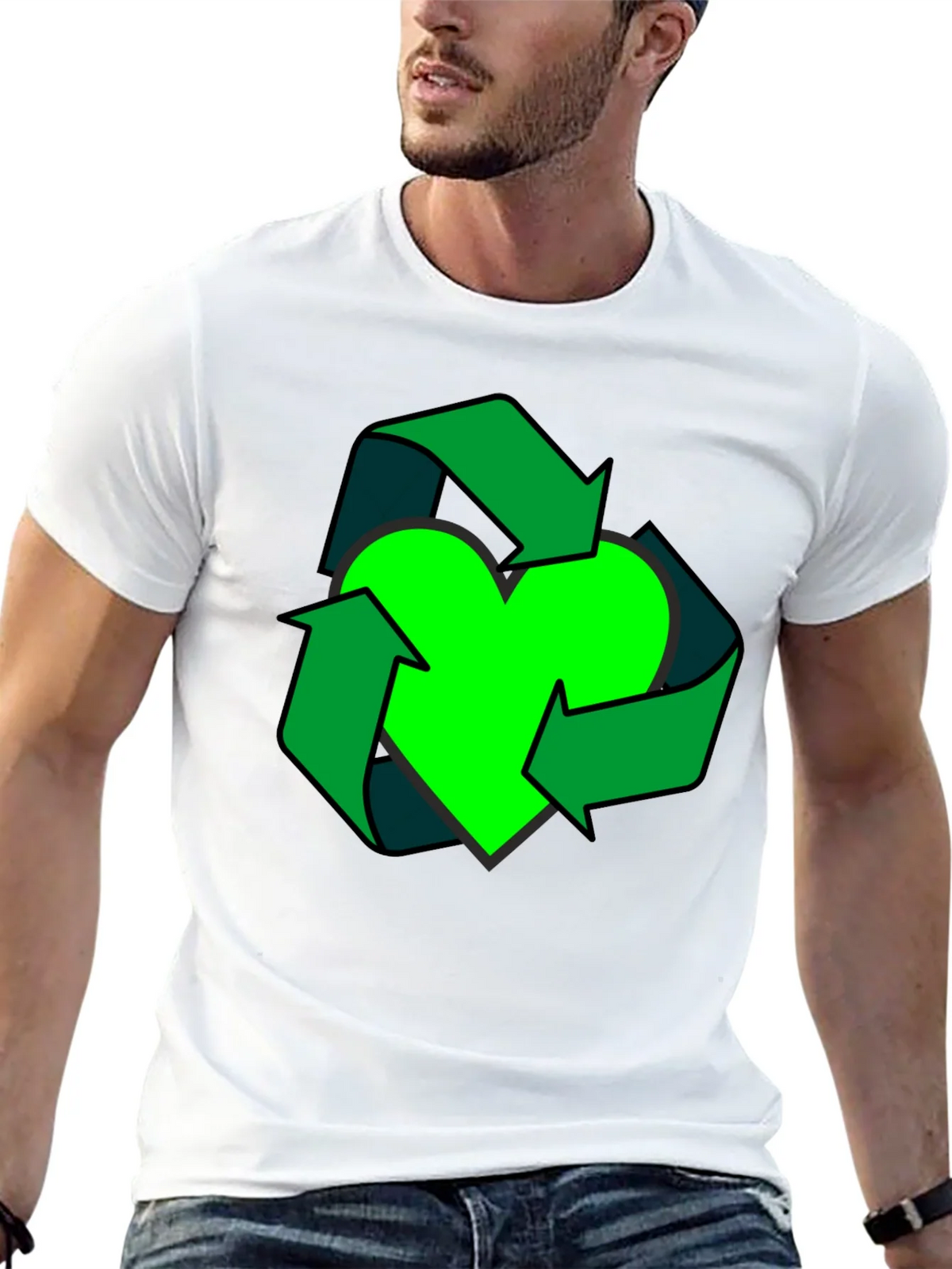 Eco Heart Recycle Graphic Tee - Black product image 4