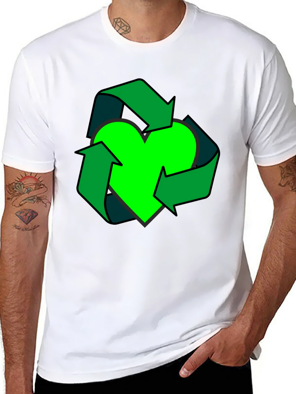 Eco Heart Recycle Graphic Tee - Black product image 10