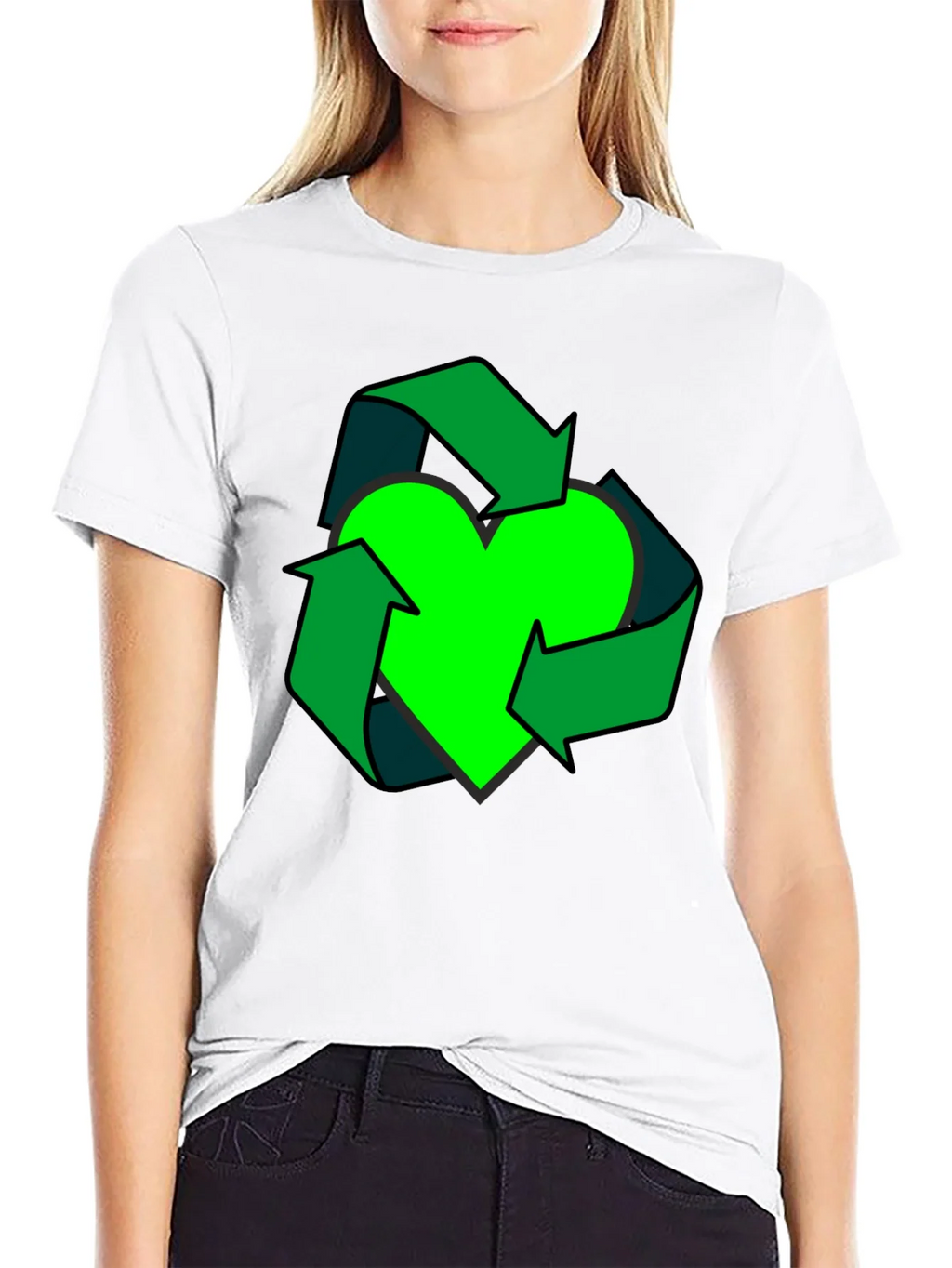 Eco Heart Recycle Graphic Tee - Black product image 11