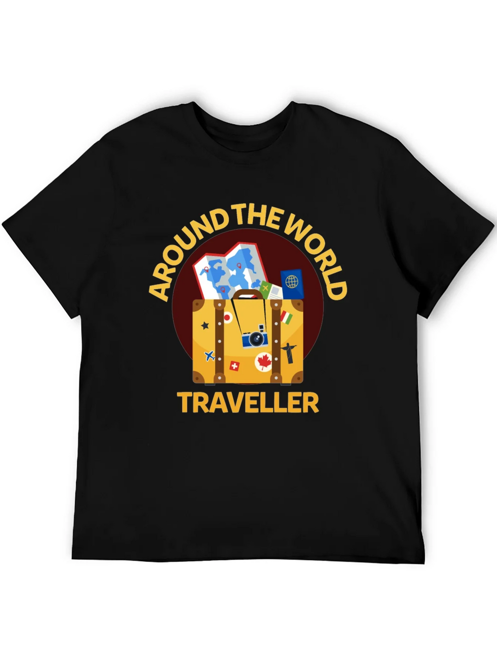 Around The World Traveler Black T-Shirt product image 8