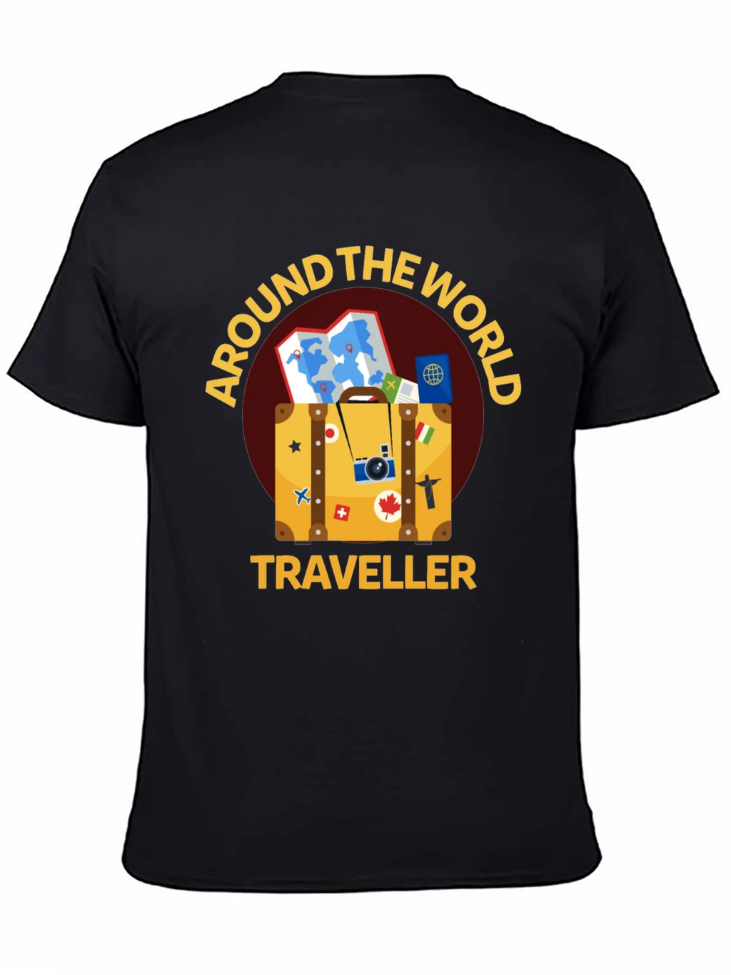 Around The World Traveler Black T-Shirt product image 7