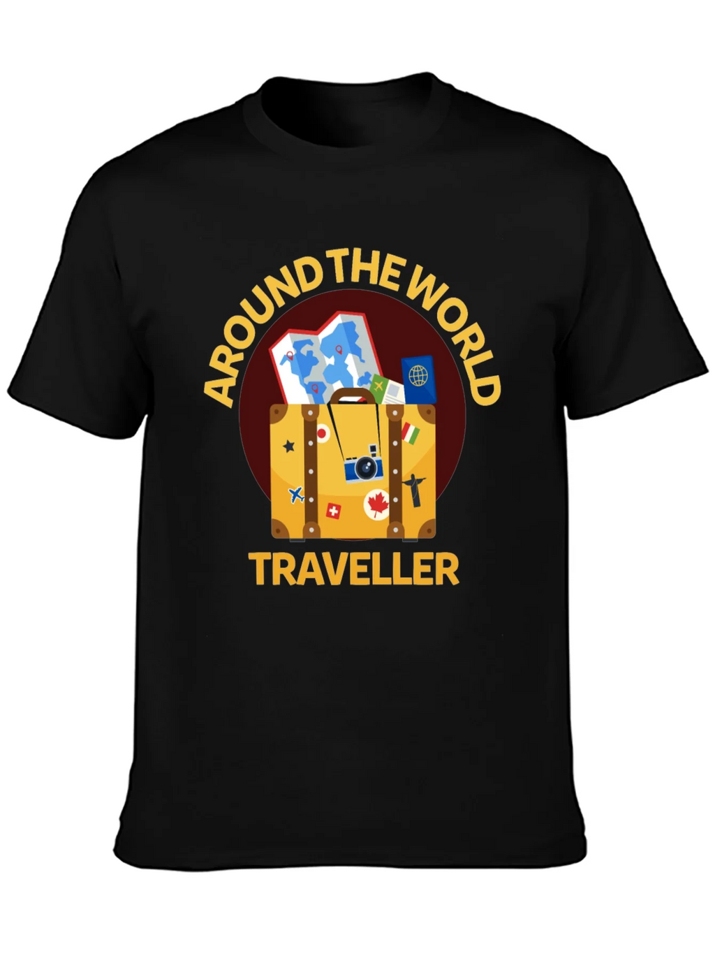 Around The World Traveler Black T-Shirt product image 6