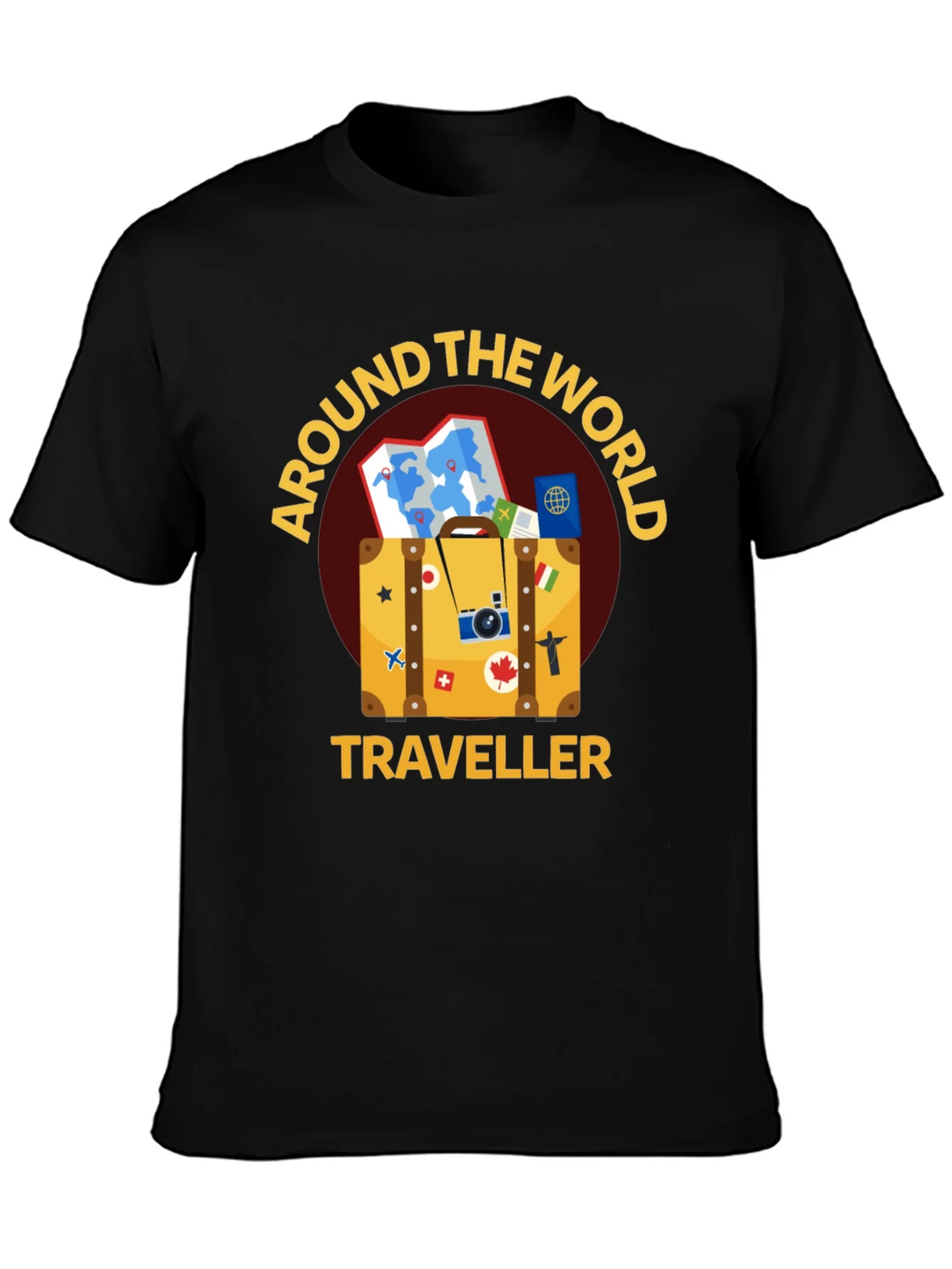 Around The World Traveler Black T-Shirt product image 6