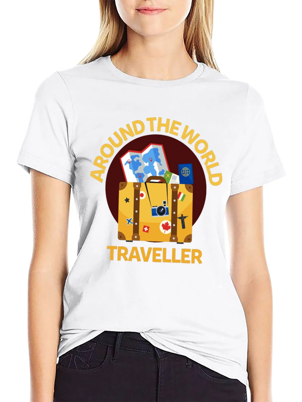 Around The World Traveler Black T-Shirt product image 11
