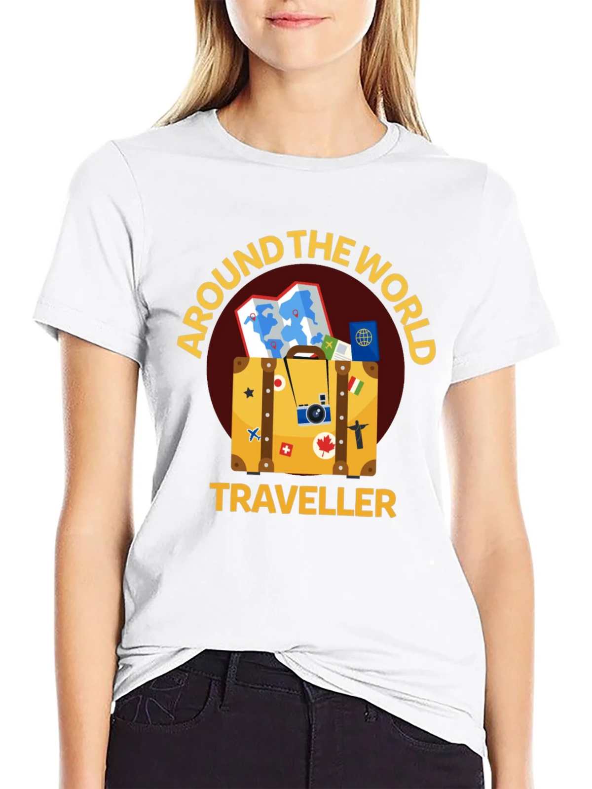 Around The World Traveler Black T-Shirt product image 11