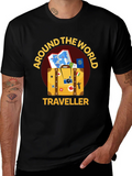 Around The World Traveler Black T-Shirt product image 1