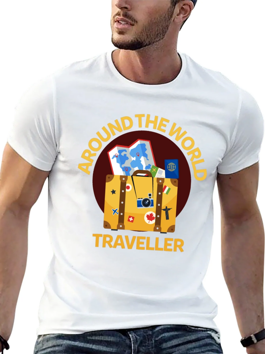 Around The World Traveler Black T-Shirt product image 4