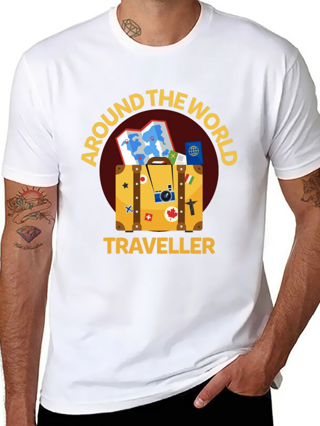 Around The World Traveler Black T-Shirt product image 10